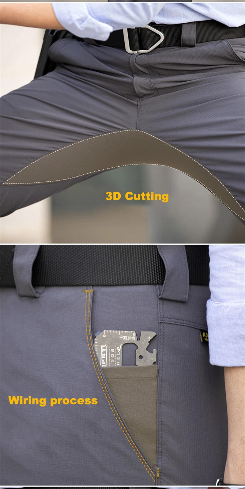 Description Picture 4 of itemOutdoor Cargo Pants Men Waterproof Quick Dry Tactical Trousers Stretch Breathable Casual Thin Overalls Business Office Pants