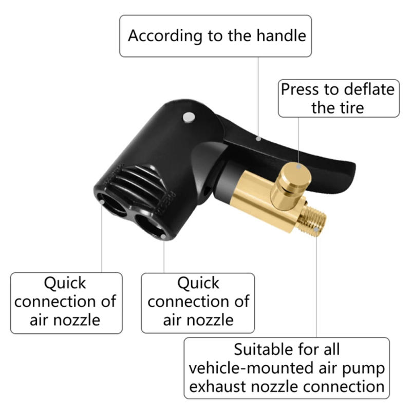 Description Picture 5 of itemBicycle air nozzle Brass Portable Inflatable Pump Bike Tire Air Chuck Pump Valve Connector Adapter Bicycle Tyre Wheel Valve part