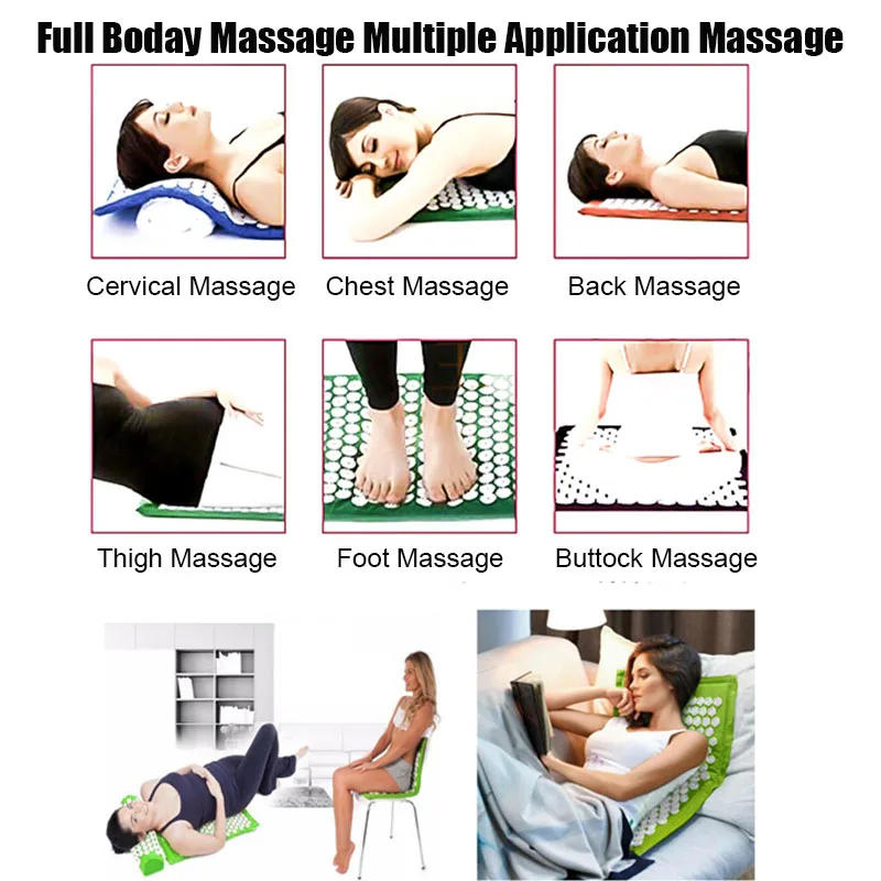 Description Picture 2 of itemAnti-Stress Acupressure Yoga Mat Foot Shakti Mat Mat Massage Applicator Spike Back Massage Cushion Accupressure Mat