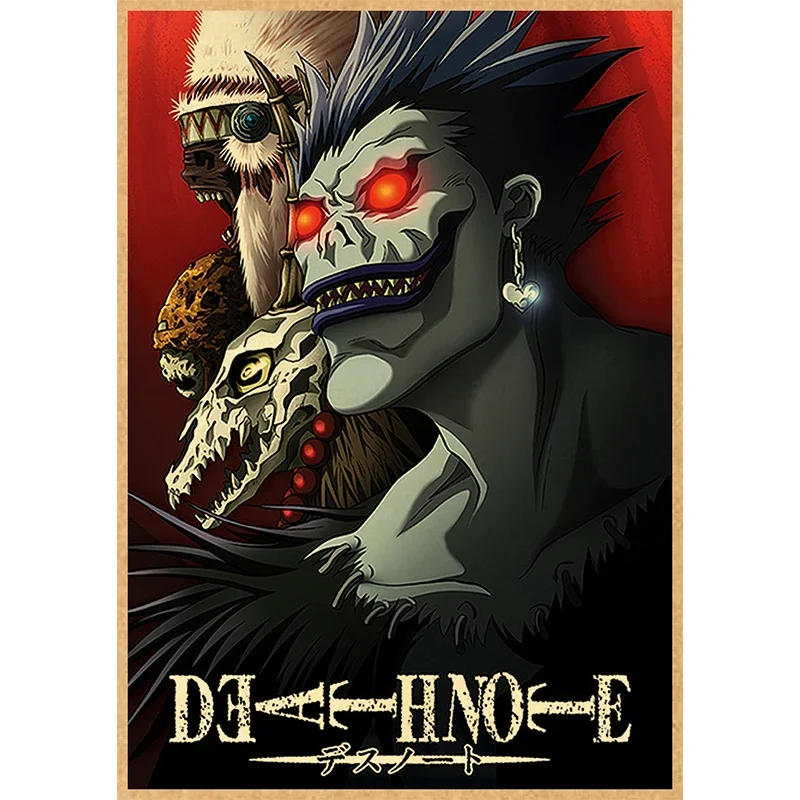 Description Picture 6 of itemDeath Note Aanime Poster, Vintage Print on Kraft Paper 4K High Quality, Home Room Wall Stickers Decorative Art Pictures
