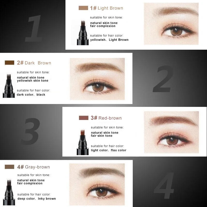 Description Picture 4 of item4 Splitted Head Eyebrow Pencil Long Last  Smudge Proof Waterproof Sweat Proof High Pigmented Easy Applying Liquid Eyebrow Pencil