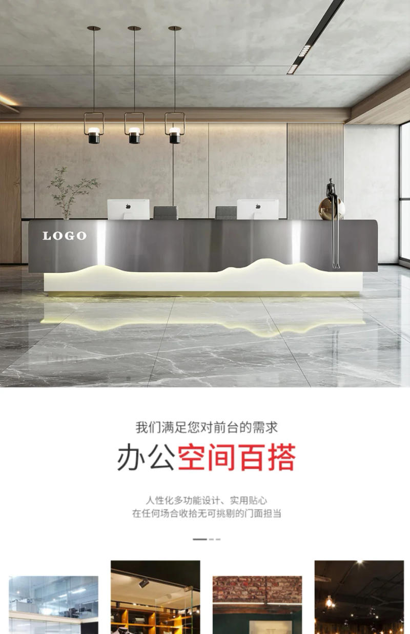 Description Picture 3 of itemModern Reception Desks Cashier Table Commercial Aesthetic Office Business Help Simple Luxury Display Mostrador Furniture