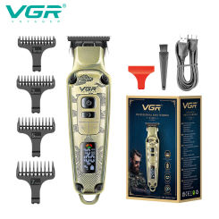 VGR Vintage Hair Trimmer Professional Hair Clipper Electric Hair Cutting Machine LED Display 0mm Barber Trimmer for Men V-901