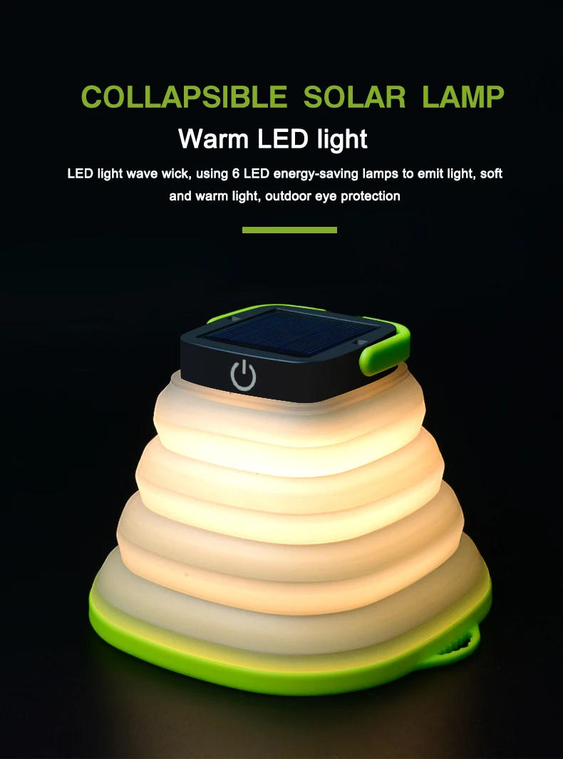 Description Picture 6 of itemOutdoor Lighting Travel Solar Tent Camping Light Portable Lantern Flashlight Charging Folding Light 3 Modes Night Light