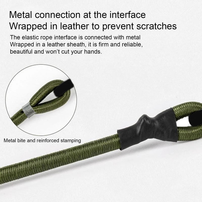 Description Picture 5 of item5 Types 7MM Bungee Cords with Black Hooks Stretch Elastic Ropes Lightweight for Bikes Car Luggage Packing Roof Rack Strap