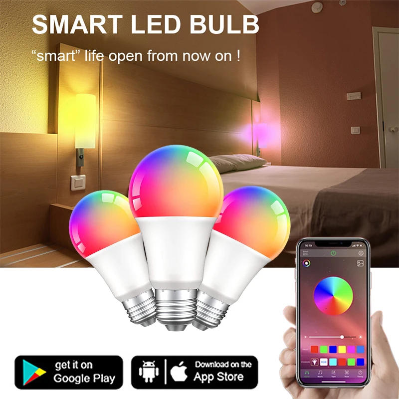 Description Picture 2 of itemTuya Smart Bulb Zigbee 9/12/15/18W Wireless App Timing LED Lights RGBW E27 Lamp 2700k-6500K Voice Control Via Alexa Google Home