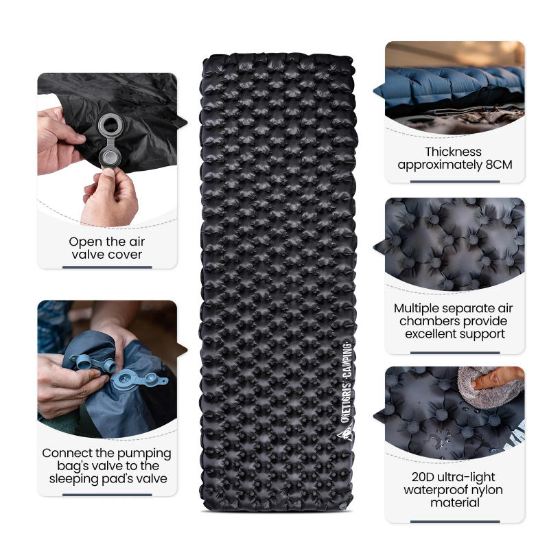 Description Picture 5 of itemOneTigris OBSIDIAN Sleeping Pads Camping Inflatable Mat with Hole Fixing Patches for Backpacking Trekking Car Trips Travels