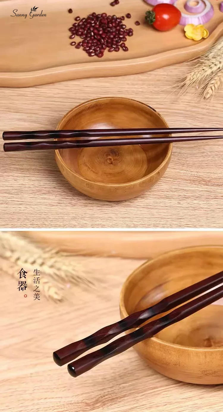 Description Picture 4 of item1 Pair Japanese Style Wooden Solid Wood Chopsticks Pointed Sushi Chopsticks Creative Household-Chopsticks Gift WoodenChopsticks
