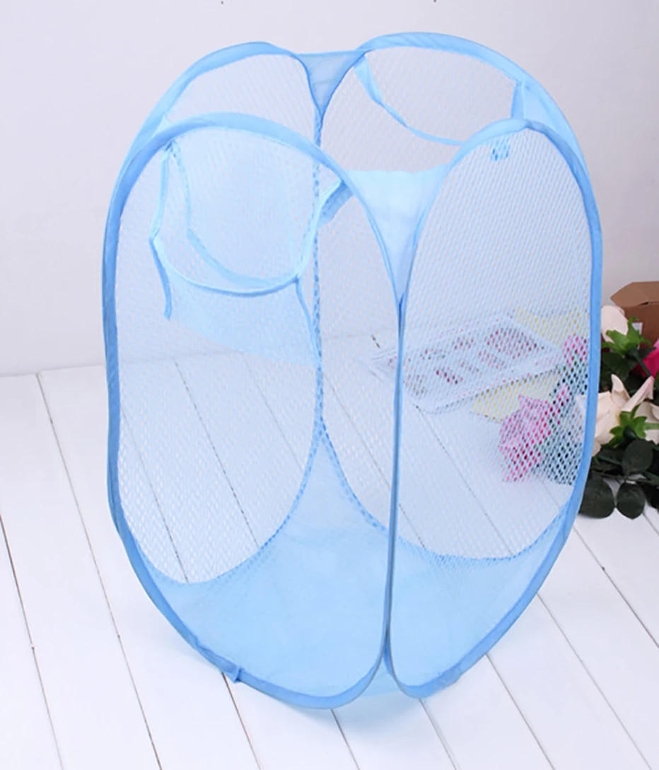 Description Picture 6 of itemFoldable Nylon Net Laundry Bag Pop Up Mesh Washing Foldable Laundry Basket Bag Bin Hamper Storage