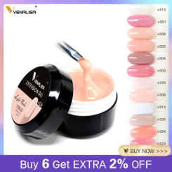 Venalisa Camouflage Nail Gel 15ml Soak Off UV LED Nail Polish Builder Construction Extend Semi Transparent  Jelly Poly Nail Gel