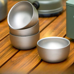 E5 Pure Titanium Double-layer Small Tea Cup Coffee for Outdoor Camping coffee and Tea Tableware Set Brewing Tea Cup 50ML Teapot