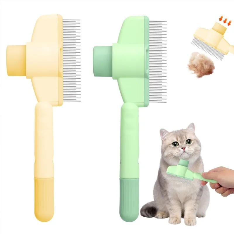 Description Picture 5 of item1PC Pet Grooming Tool De-Shedding Brush with Long & Short Stainless Steel Teeth for Pet Dogs Cats Comb Removing Loose Hair Fleas
