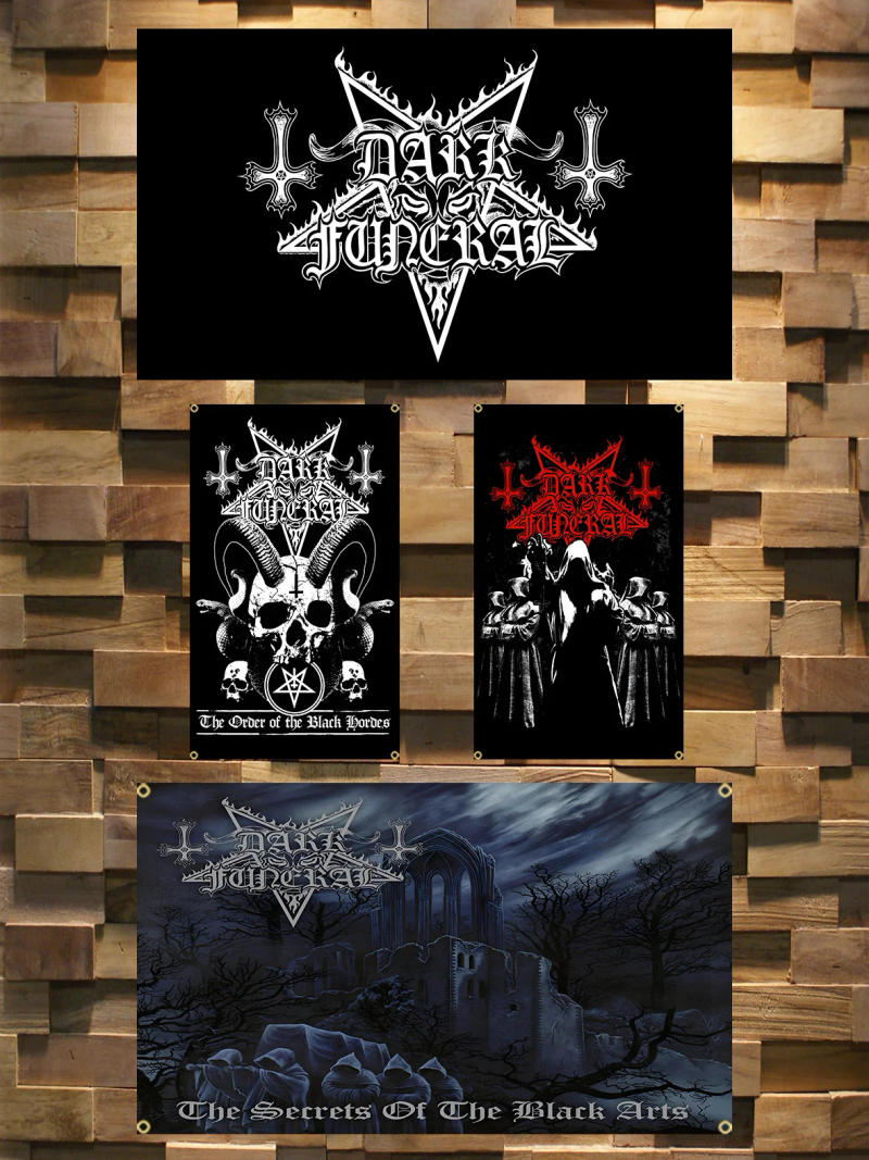 Description Picture 2 of item90x150cm Heavy Death Metal Dark Funerals Band Flag Polyester Printed Banner Home or Bedroom For Decoration Tapestry