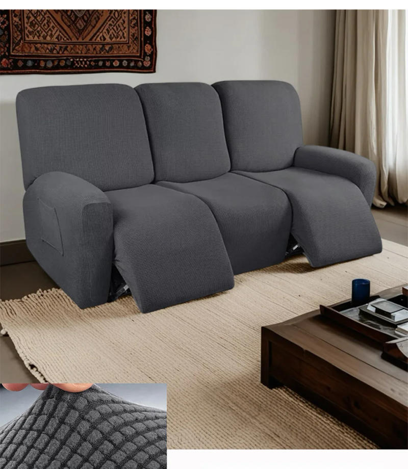 Description Picture 3 of item1/2/3seater Recliner Sofa Covers For Living Room Stretch Jacquard Washable Armchairs Slipcover Couch Cover Protects Furniture