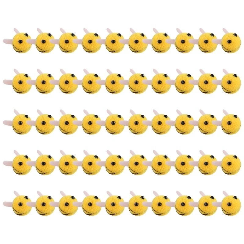 Description Picture 3 of item50Pieces Small Felted Bees Decorations Felted Bumblebees Craft Balls For Clothing Hat Bag Craft Project And Baby Showers D2RD