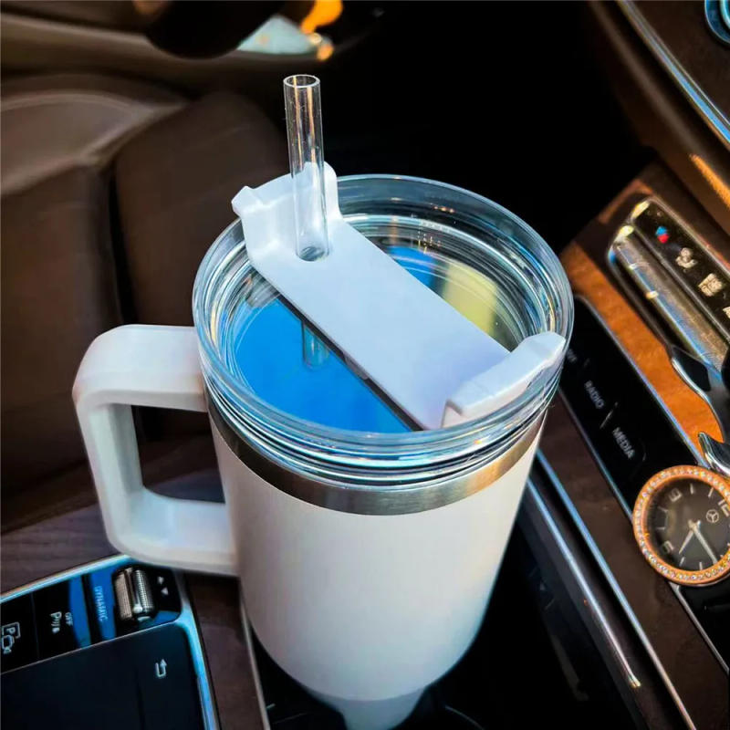 Description Picture 6 of item40 OZ Tumbler Lid Compatible for Stanley Straw Cap for 40oz Coffee Mug Cup Rotate 360 Degrees