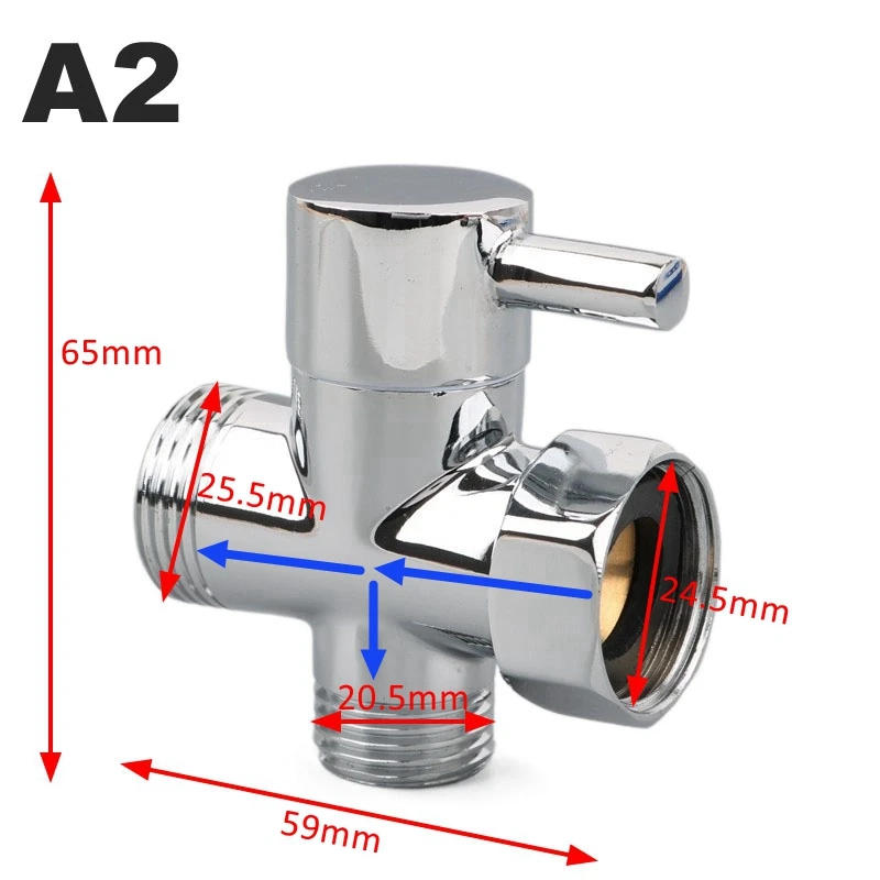 Description Picture 3 of item3-Way Brass Shower Arm Adapter G1/2’’ G3/4 Shower Diverter Valve For Handheld Shower Head Fixed Shower Head Bathroom Accessories