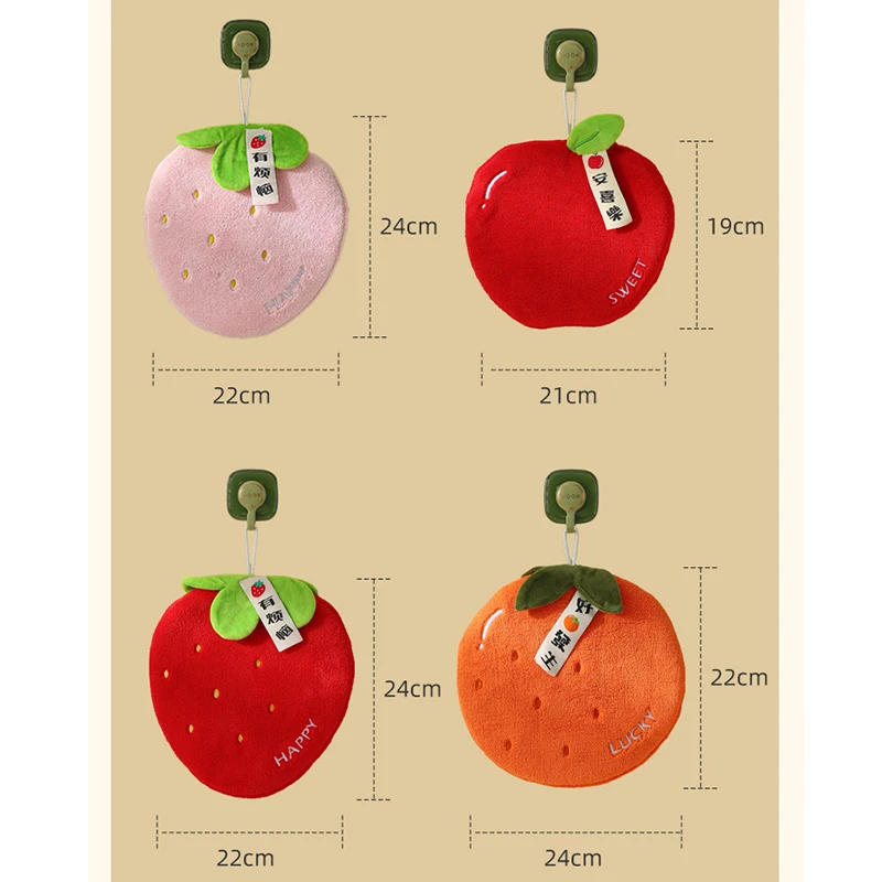 Description Picture 4 of itemINS Fruit Hand Towel Kitchen Absorbent Cleaning Cloth Soft Bath Hanging Towels Kids Bathroom Flower Hand Cloth Home Supplies핸드타올
