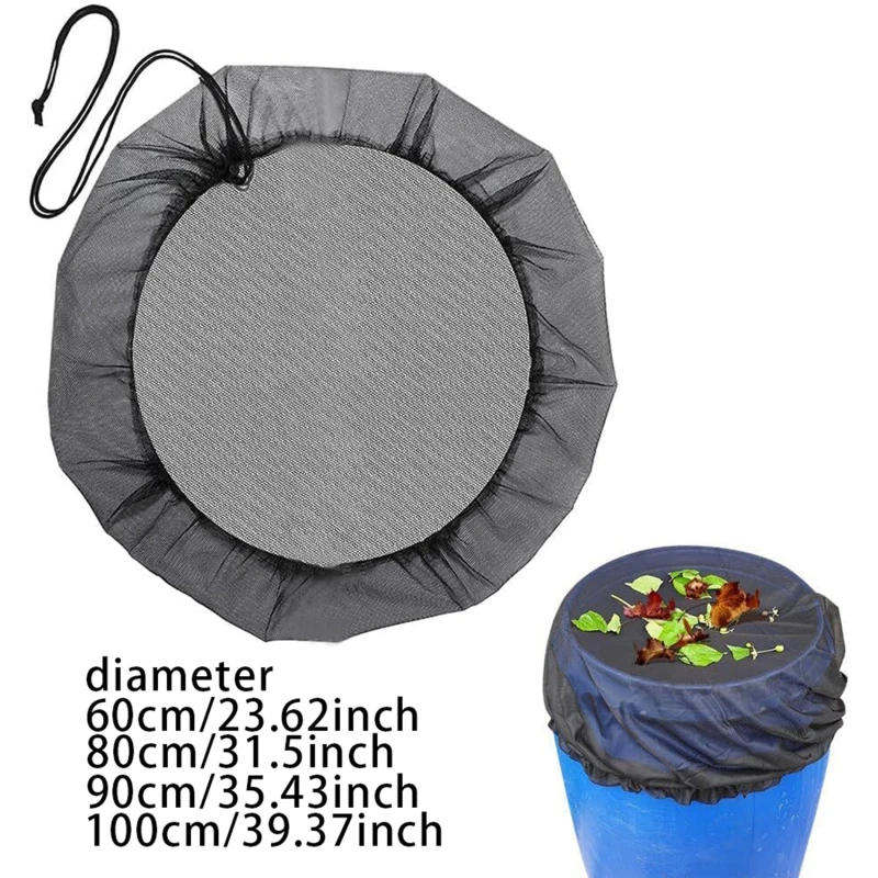 Description Picture 2 of item60-100cm Mesh Cover Netting for Rain Barrel Water Collection Bucket Raindrop Anti-fall Leaves Filter Net Water Protection Tools