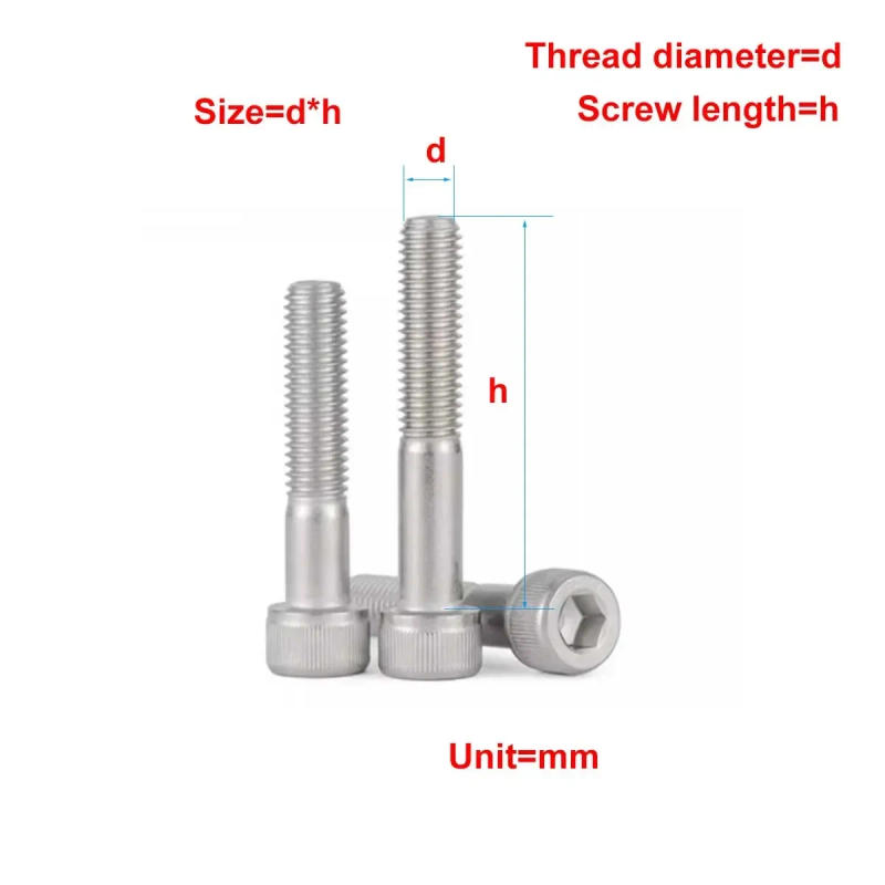 Description Picture 2 of itemHalf Tooth 304 Stainless Steel Hex Screw With Extended Cup Head Cylindrical Head Bolt M4M5M6M8M10M12