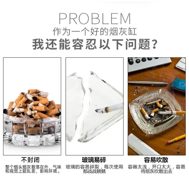 Description Picture 3 of itemNew 1PC Portable Ashtray Stainless Steel Pocket Ashtray Mini Ashtray with Lid Cigaretbe