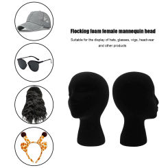 Practical Female Styling Flocking Head Mold Wig Glasses Holder Stand