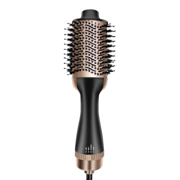 One-Step Hot Air Brush&Volumizer 1200W Hot Air Brush New Black Golden Hair Dryer And Hair Straightener Styler Tool