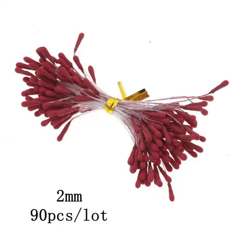 Description Picture 6 of item5/6/8/10/12/50/70/90pcs mini Red Artificial Flowers Stamen Berries Bundle DIY Christmas Wedding Cake Gift Box Wreaths Decoration