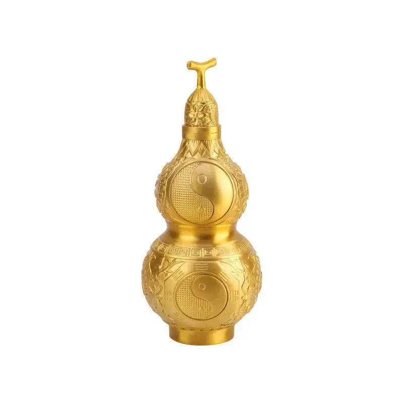 Description Picture 6 of itemGourd Feng Shui Wu Calabash Ornament Lou Pendant Housewarming Sculpture Decor Table Home Golden Lucky Decorations Figurine