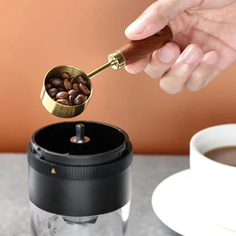 Description Picture 6 of item15ml Stainless Steel Measuring Spoon Tablespoon Coffee Scoop Wood Handle Sugar Powder Coffee Bean Measure Spoon Kitchen Tools