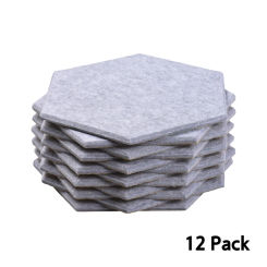12 Pcs Acoustic Panels Hexagon Sound Proof Padding Self-adhesive Sound-absorbing Cotton for Recording Studio Office Home