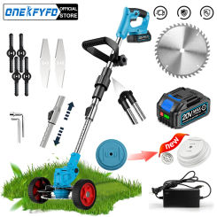 Electric Lawn Mower 21V Cordless Grass Trimmer Length Adjustable Cutter Household Garden Tools Compatible Makita 18V Battery