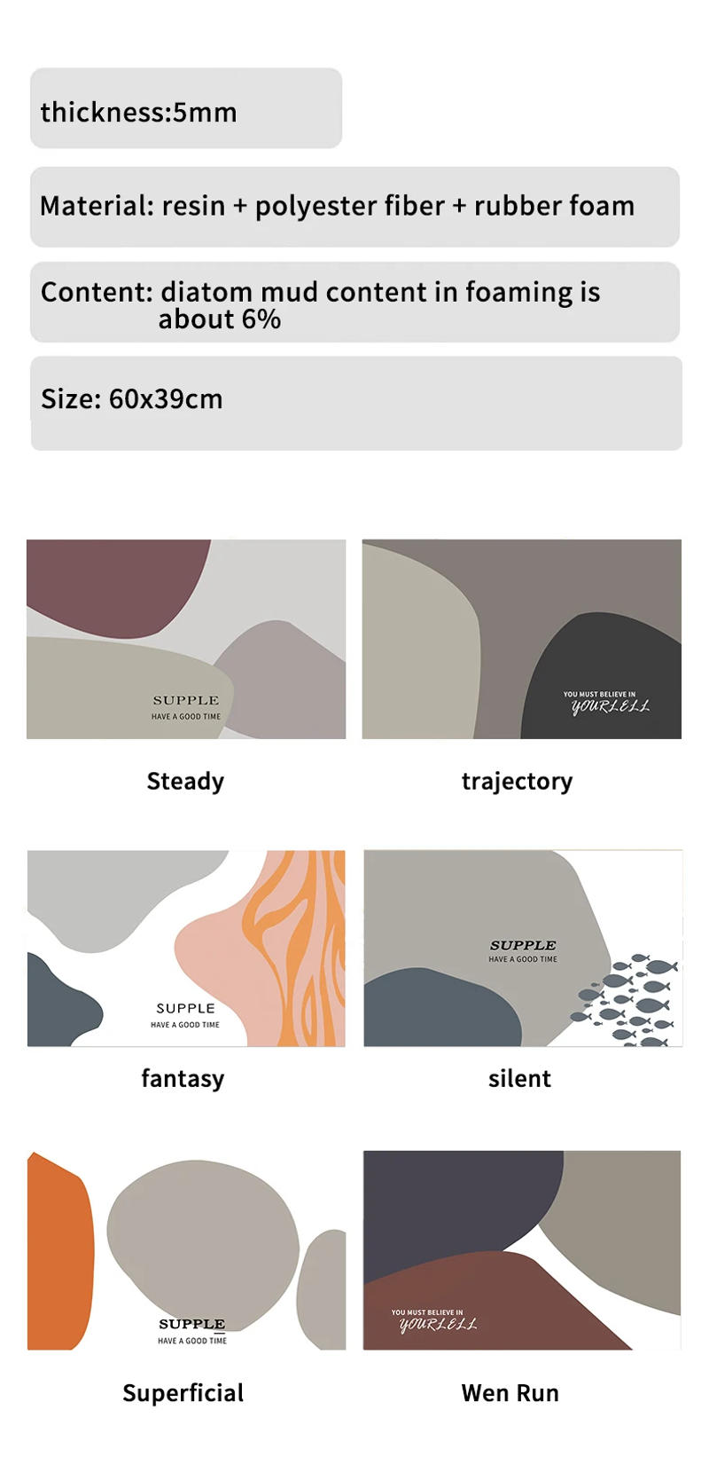 Description Picture 6 of itemSuper Absorbent Bath Mat Quick Drying Non-slip Entrance Doormat Nappa Skin Floor Mats Toilet Carpet Home Decor Diatom Ooze