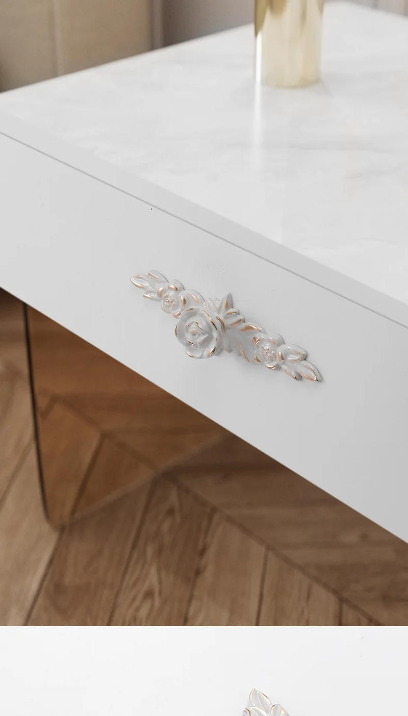 Description Picture 4 of itemRetro Cabinet Door Single Hole Handle Pattern Rose Light Luxury Shoe Cabinet Drawer Wardrobe Door Minimalist Handle