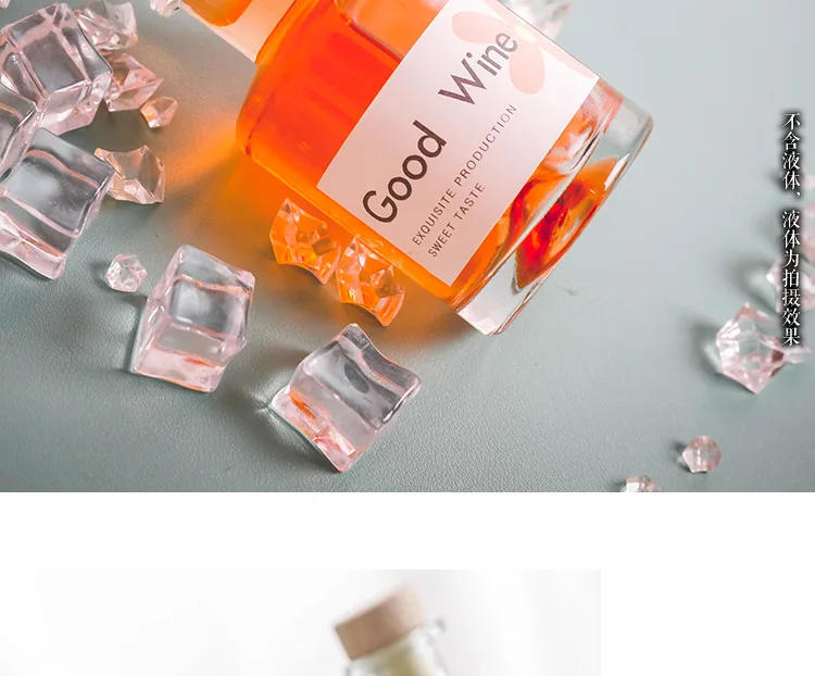 Description Picture 3 of itemWith Wood Lid Cute Wine Glass Iced Coffee Bottles Glass Water Bottle Small Refillable Travel Sealed Bottle Cold Brew Tea Bottles