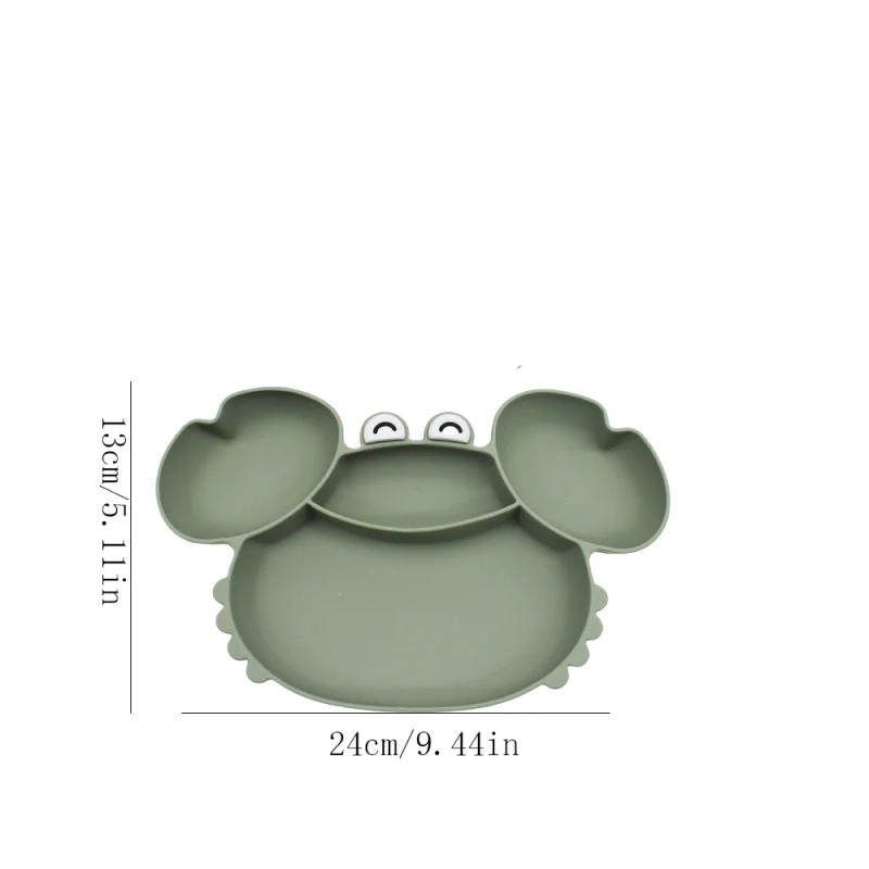 Description Picture 2 of itemChildren's silicone compartmentalized dinner plate cartoon plate baby auxiliary food tableware fall-proof with suction cups