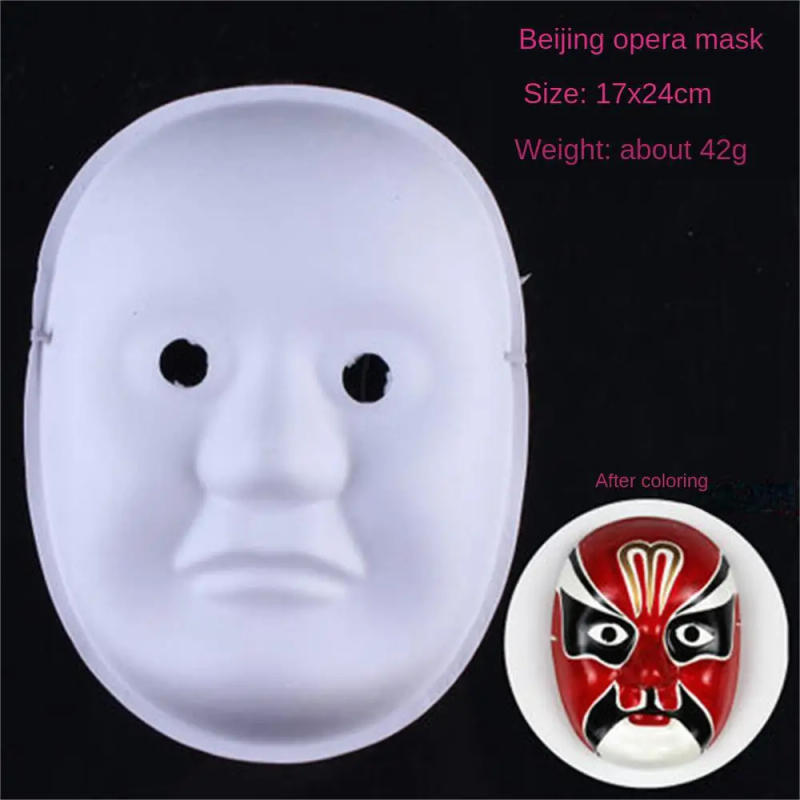 Description Picture 2 of item1/5Pcs Therian Masks White Cat Masks Blank DIY Halloween Mask Animal Half Facemasks Masquerade Cosplay Party