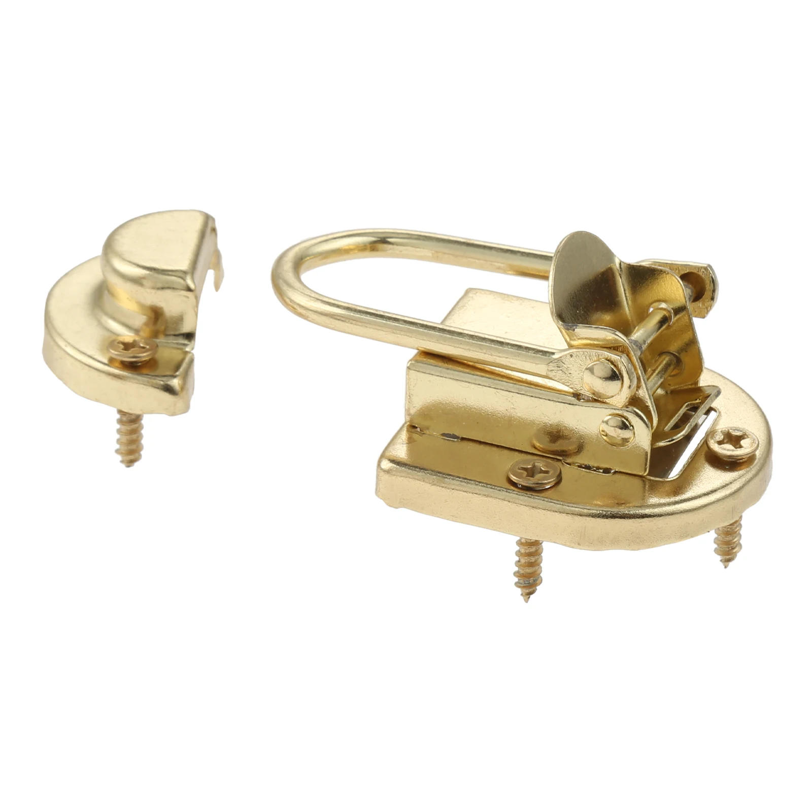 Description Picture 3 of item2 Pcs Gold Metal Lock Hasp Latch Clasp Toggle Buckle Luggage Guitar Flight Case Button Knot Drawbolt Closure Latch For Gift Box