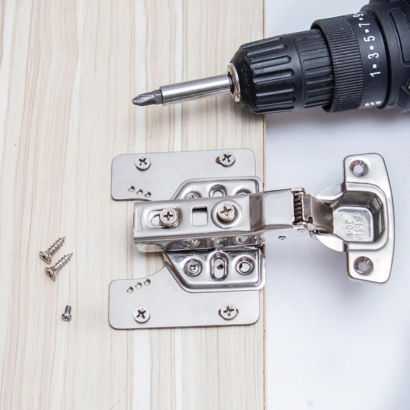 Description Picture 3 of item9x7cm Cabinet Hinge Repair Plate Kit Kitchen Cupboard Door Hinge Mounting Plate With Holes Flat Fixing Brace Brackets Tools