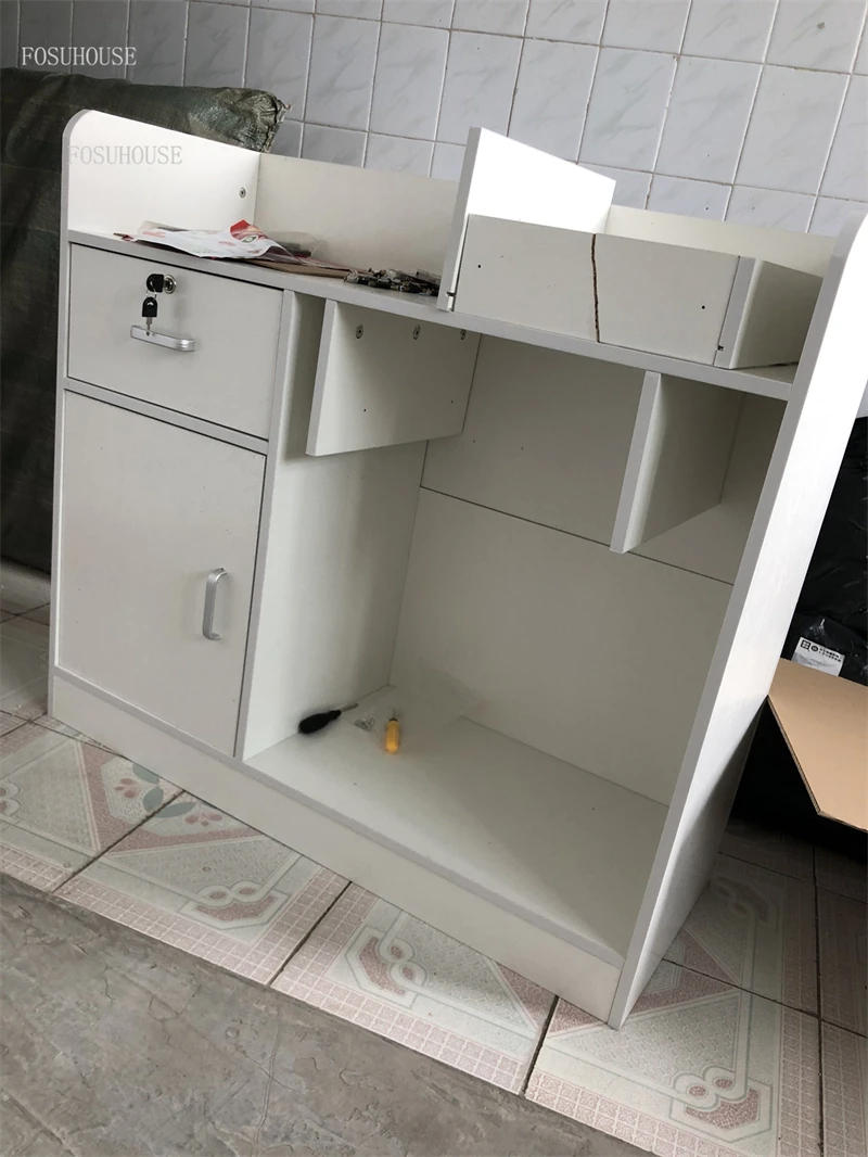 Description Picture 5 of itemModern Company Reception Desks Office Furniture Small shop Cashier Desk Reception counter Beauty Salon Welcome  Service  Desk Z