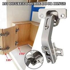 1pc Corner Cabinet Door Hinge Kitchen Cupboard Combination 135 Degree With Screw Furniture Soft Close Doors Hardware Accessories