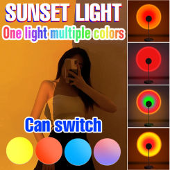 Rainbow Sunset Lamp LED Projector Nightlight Photographic Living Room Background Wall Decoration Neon Light Bedroom Night Lamp