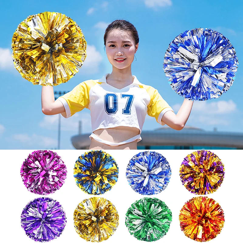 Description Picture 2 of item1Pc Plastic Double Hole Handle Cheerleader Poms Metallic Streamer Club Sport Supplies Dance Party Club Decorator Tools
