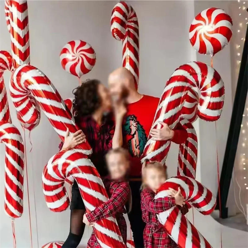 Description Picture 2 of item5pcs Big Christmas Candy Cane Stick Balloons Outdoor Candy Canes Decor for Xmas Decoration Supplies 2025 Navidad Decor supplies