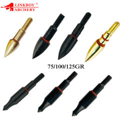 Arrow Points Tips for Hunting, Carbon Shaft, Broadheads Arrowhead, 8-32/5-16, 9-32/11-32, 75, 100, 125 Grain, 15Pcs