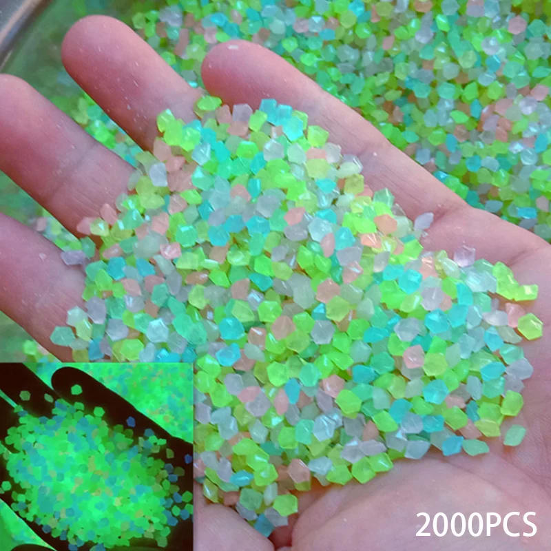 Description Picture 3 of item2000pcs Luminous Sand Glow in Dark Pebbles Stone Home Garden Outdoor Path Lawn Decoration Fish Tank Aquarium Decor 3-5mm