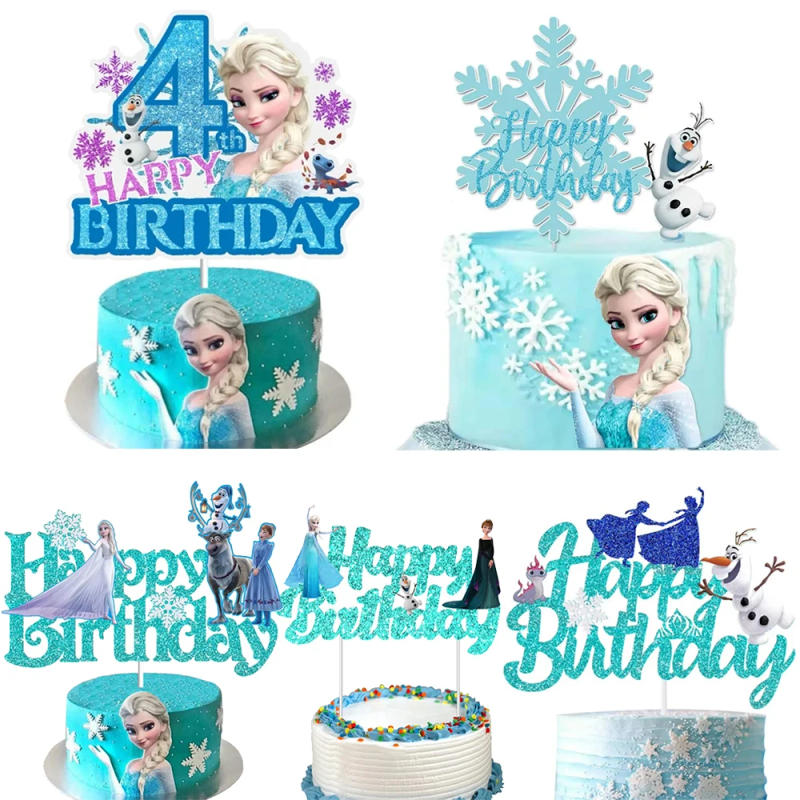 Description Picture 2 of itemDisney Frozen Birthday Decorations Frozen Anna Elsa Olaf Cake Toppers for Kid Baby Shower Wedding Party Supplies Cake Topper Kit