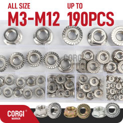 Metric Hex Flange Lock Serrated Nuts Up to 190 M3 M4 M5 M6 M8 M10 M12 304 Stainless Steel and Zinc Plated Carbon Steel Threaded