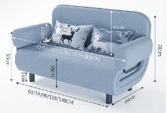 Description Picture 5 of itemFolding Sofa Bed Dual-use Fabric Sofa Living Room Small Apartment Rental Room Single and Double Lazy Sofa Nap Bed