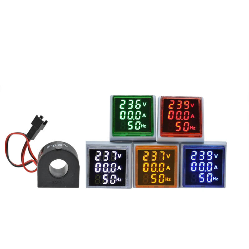 Description Picture 4 of item22MM Square Mini 3in1 Digital Display AC Voltage and Current Hertz Meter 0-100A 60-500V Indicator Tester Electrical Instruments